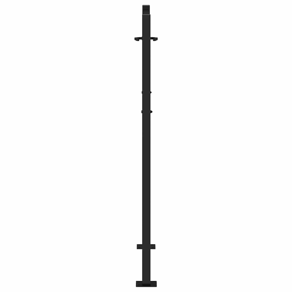 Cancello da giardino nero 100x125 cm in acciaio con design ondulato