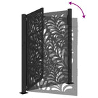 Cancello da giardino nero 100x125 cm in acciaio con design ondulato
