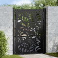 Cancello da giardino nero 100x125 cm in acciaio con design ondulato