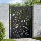 Cancello da giardino nero 100x125 cm in acciaio con design ondulato