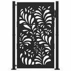 Cancello da giardino nero 100x150 cm in acciaio design ondulato
