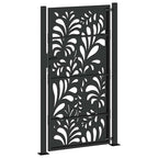 Cancello da giardino nero 100x175 cm in acciaio design ondulato