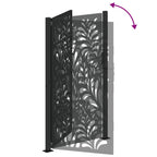 Cancello da giardino nero 100x175 cm in acciaio design ondulato