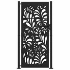 Cancello da giardino nero 100x200 cm in acciaio design ondulato
