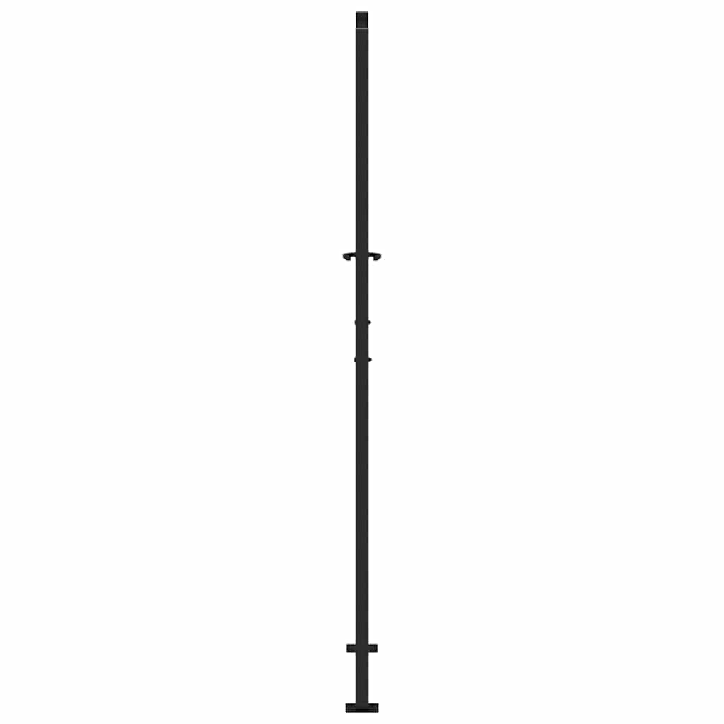Cancello da giardino nero 100x200 cm in acciaio design ondulato