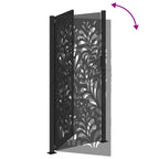 Cancello da giardino nero 100x200 cm in acciaio design ondulato