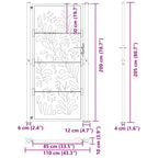 Cancello da giardino nero 100x200 cm in acciaio design ondulato