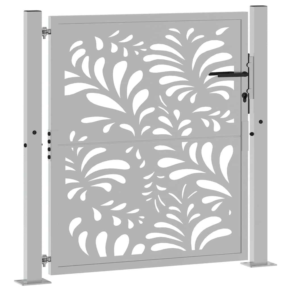 Cancello da giardino 100x100 cm acciaio corten design ondulato tagliato al laser