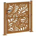 Cancello da giardino 100x100 cm acciaio corten design ondulato tagliato al laser