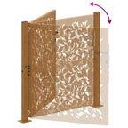 Cancello da giardino 100x100 cm acciaio corten design ondulato tagliato al laser