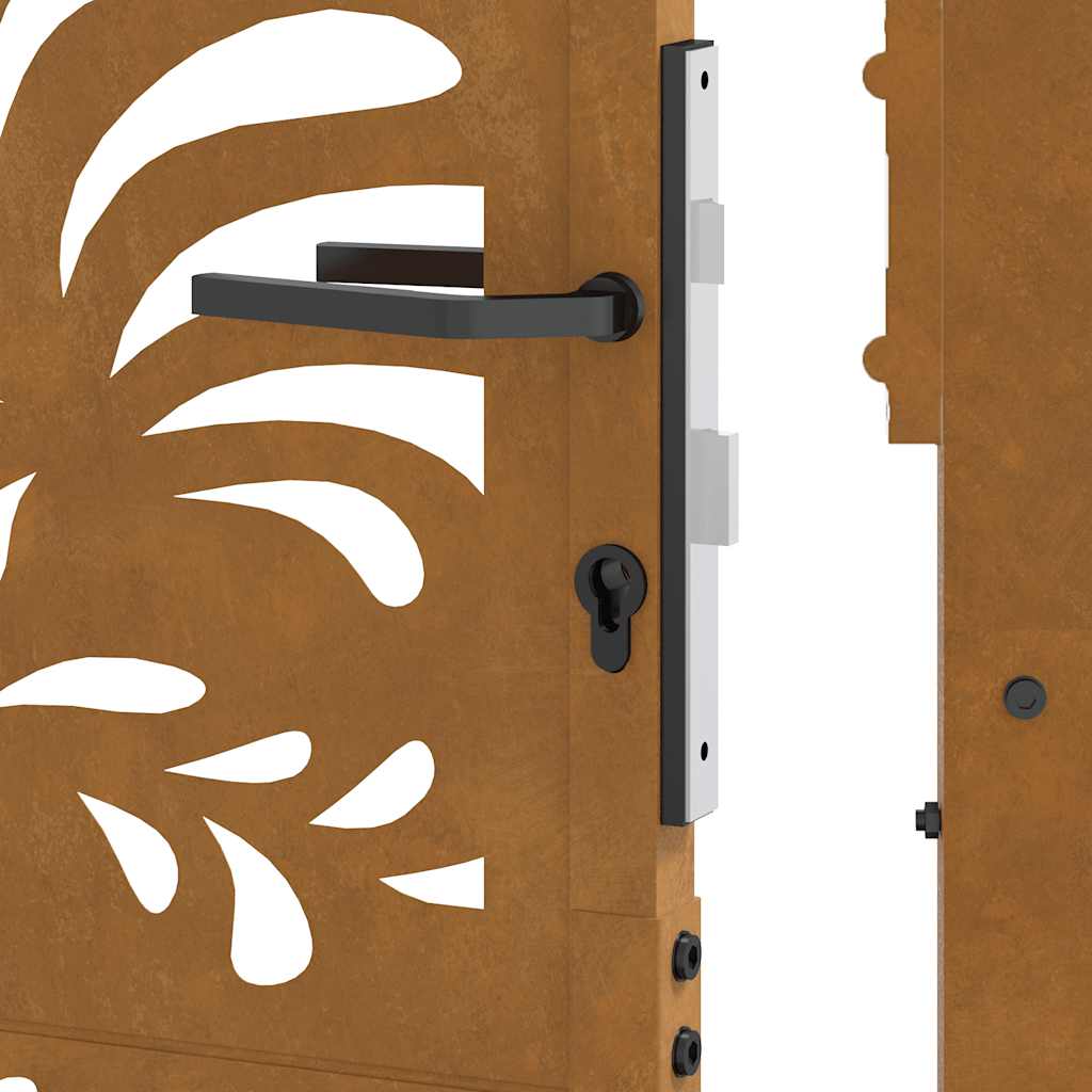 Cancello da giardino 100x100 cm acciaio corten design ondulato tagliato al laser