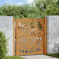 Cancello da giardino 100x100 cm acciaio corten design ondulato tagliato al laser