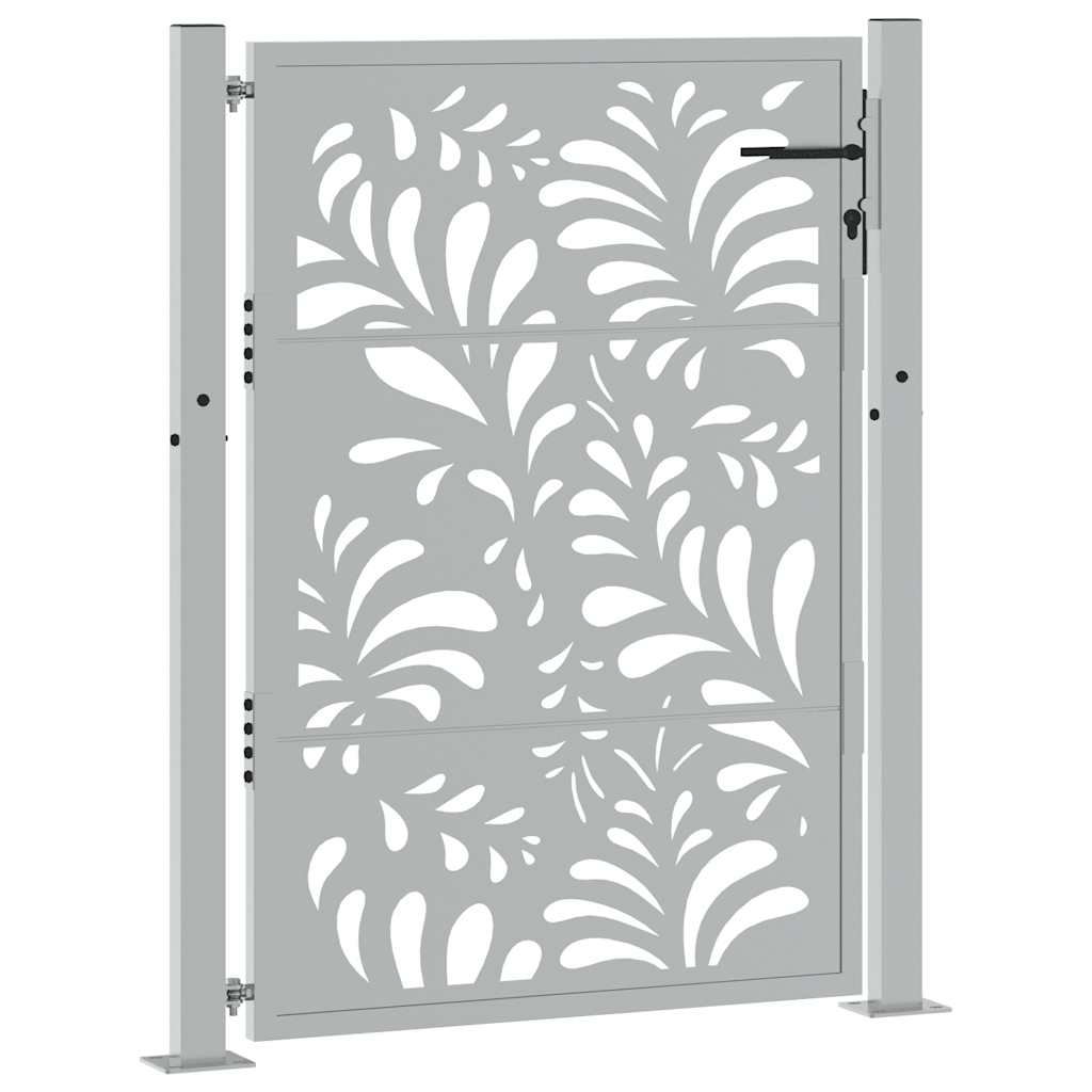Cancello da giardino 100x125 cm in acciaio corten design ondulato