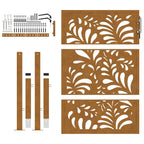 Cancello da giardino 100x125 cm in acciaio corten design ondulato
