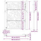 Cancello da giardino 100x125 cm in acciaio corten design ondulato