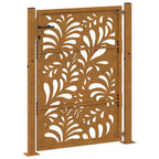 Cancello da giardino 100x150 cm in acciaio corten design ondulato
