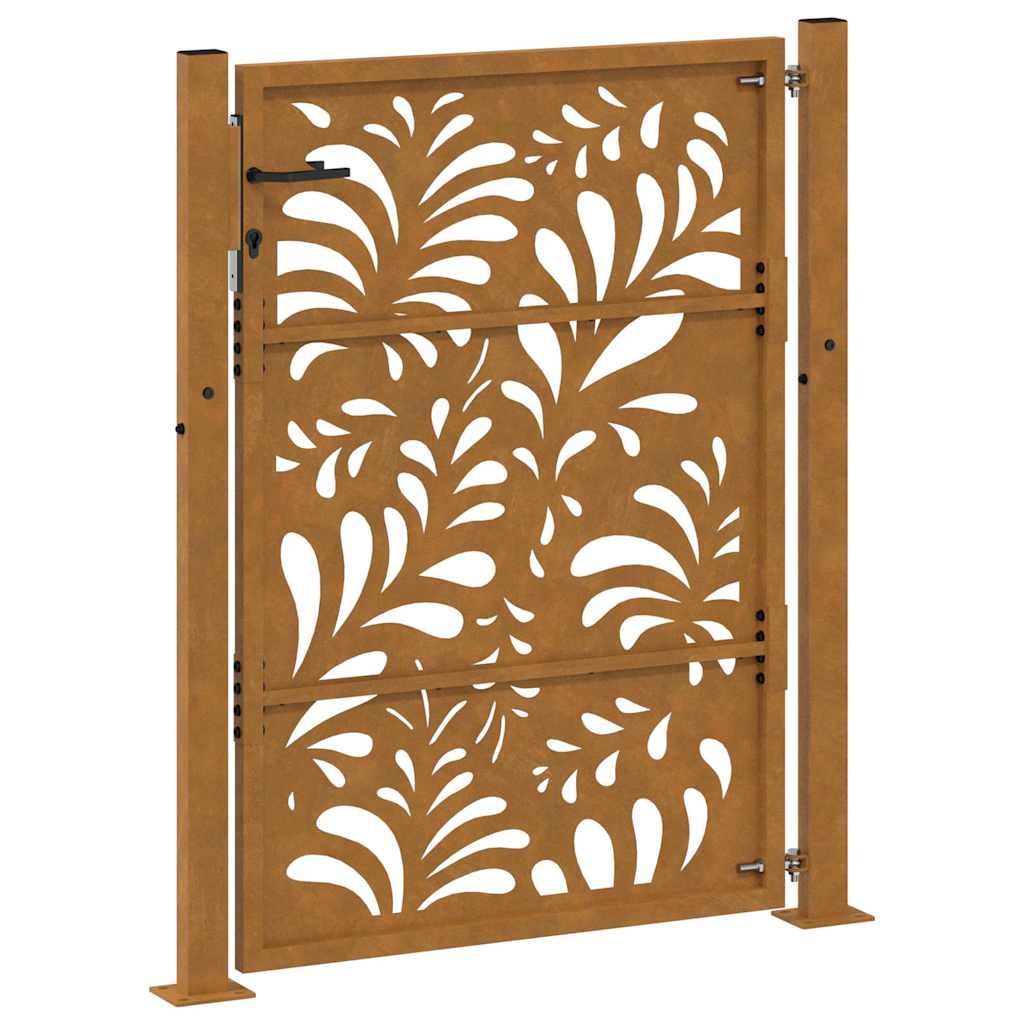 Cancello da giardino 100x150 cm in acciaio corten design ondulato