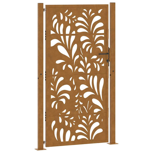 Cancello da giardino 100x175 cm in acciaio corten design ondulato