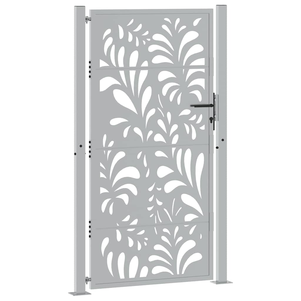 Cancello da giardino 100x175 cm in acciaio corten design ondulato