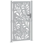 Cancello da giardino 100x175 cm in acciaio corten design ondulato