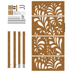 Cancello da giardino 100x175 cm in acciaio corten design ondulato