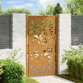 Cancello da giardino 100x175 cm in acciaio corten design ondulato