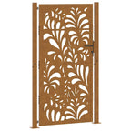 Cancello da giardino 100x200 cm in acciaio corten design ondulato