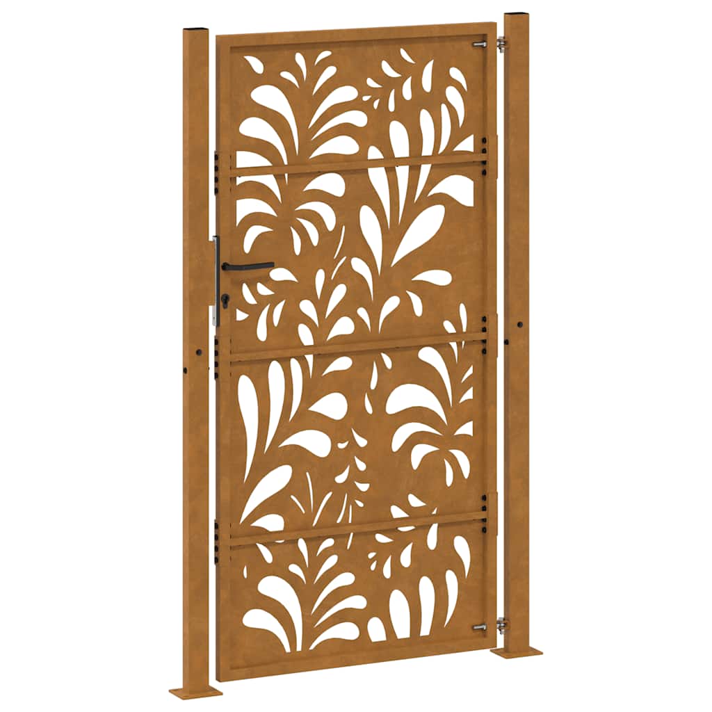 Cancello da giardino 100x200 cm in acciaio corten design ondulato