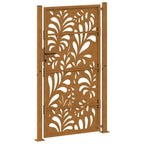 Cancello da giardino 100x200 cm in acciaio corten design ondulato
