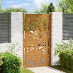 Cancello da giardino 100x200 cm in acciaio corten design ondulato