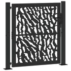 Cancello da giardino nero 100x100 cm in acciaio con design a traliccio