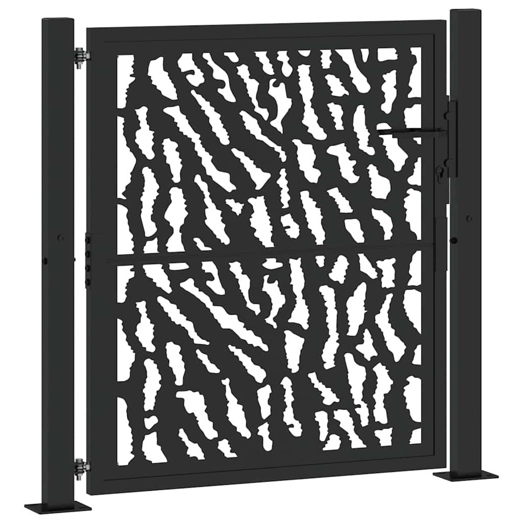 Cancello da giardino nero 100x100 cm in acciaio con design a traliccio