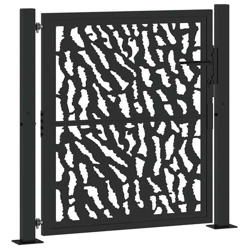 Cancello da giardino nero 100x100 cm in acciaio con design a traliccio
