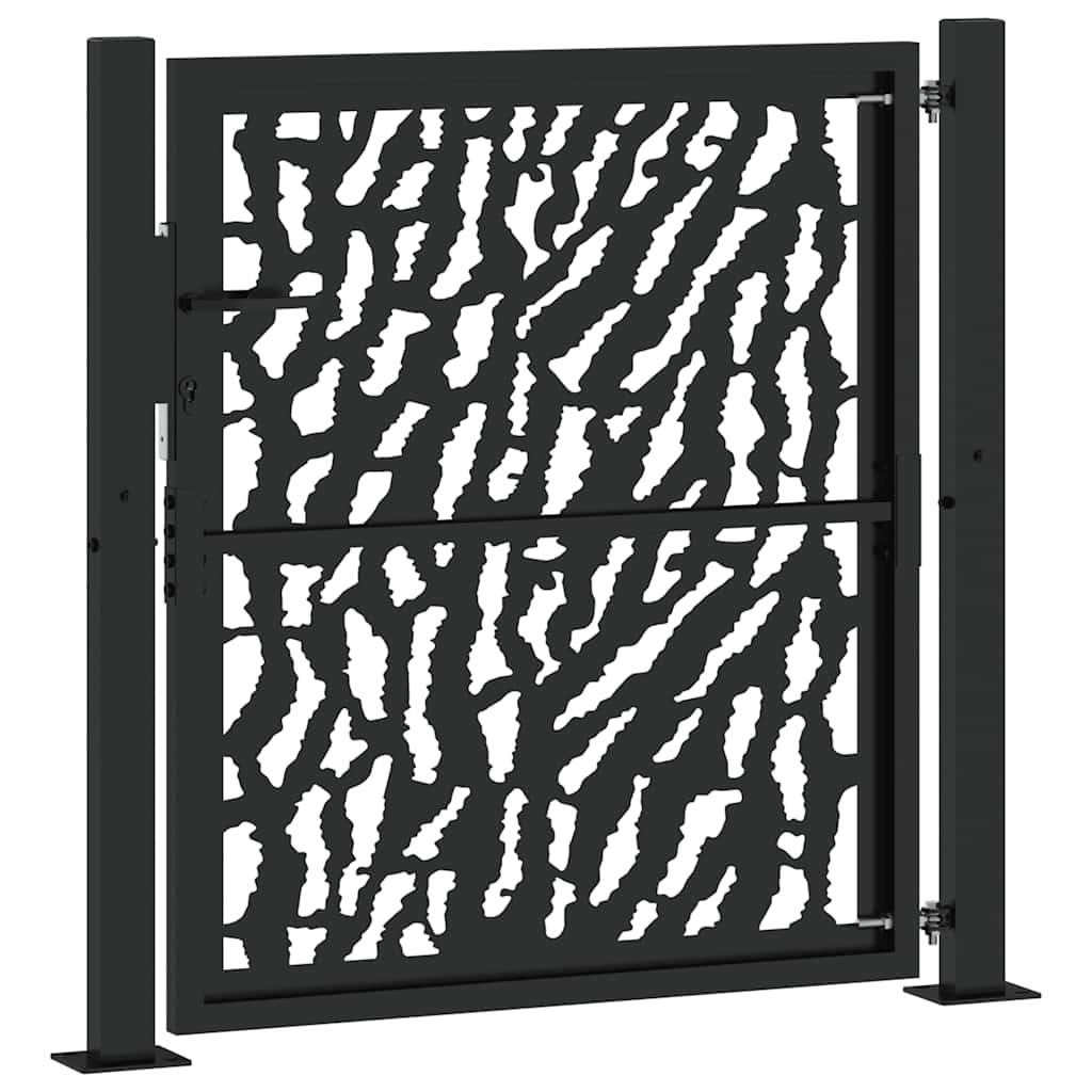 Cancello da giardino nero 100x100 cm in acciaio con design a traliccio