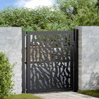 Cancello da giardino nero 100x100 cm in acciaio con design a traliccio