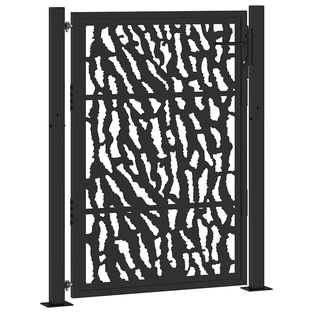 Cancello da giardino nero 100x125 cm in acciaio con design a traliccio