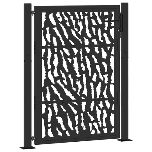 Cancello da giardino nero 100x125 cm in acciaio con design a traliccio