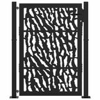 Cancello da giardino nero 100x125 cm in acciaio con design a traliccio