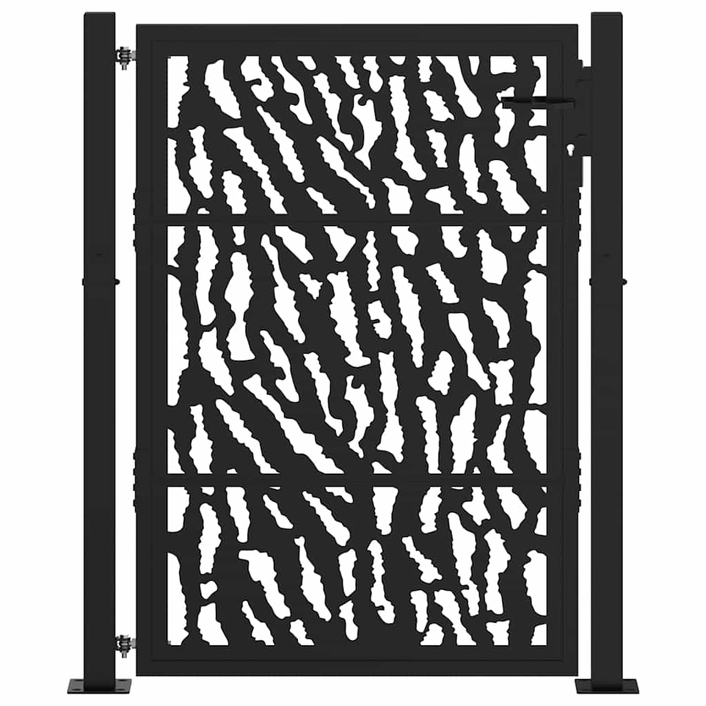 Cancello da giardino nero 100x125 cm in acciaio con design a traliccio