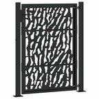 Cancello da giardino nero 100x125 cm in acciaio con design a traliccio