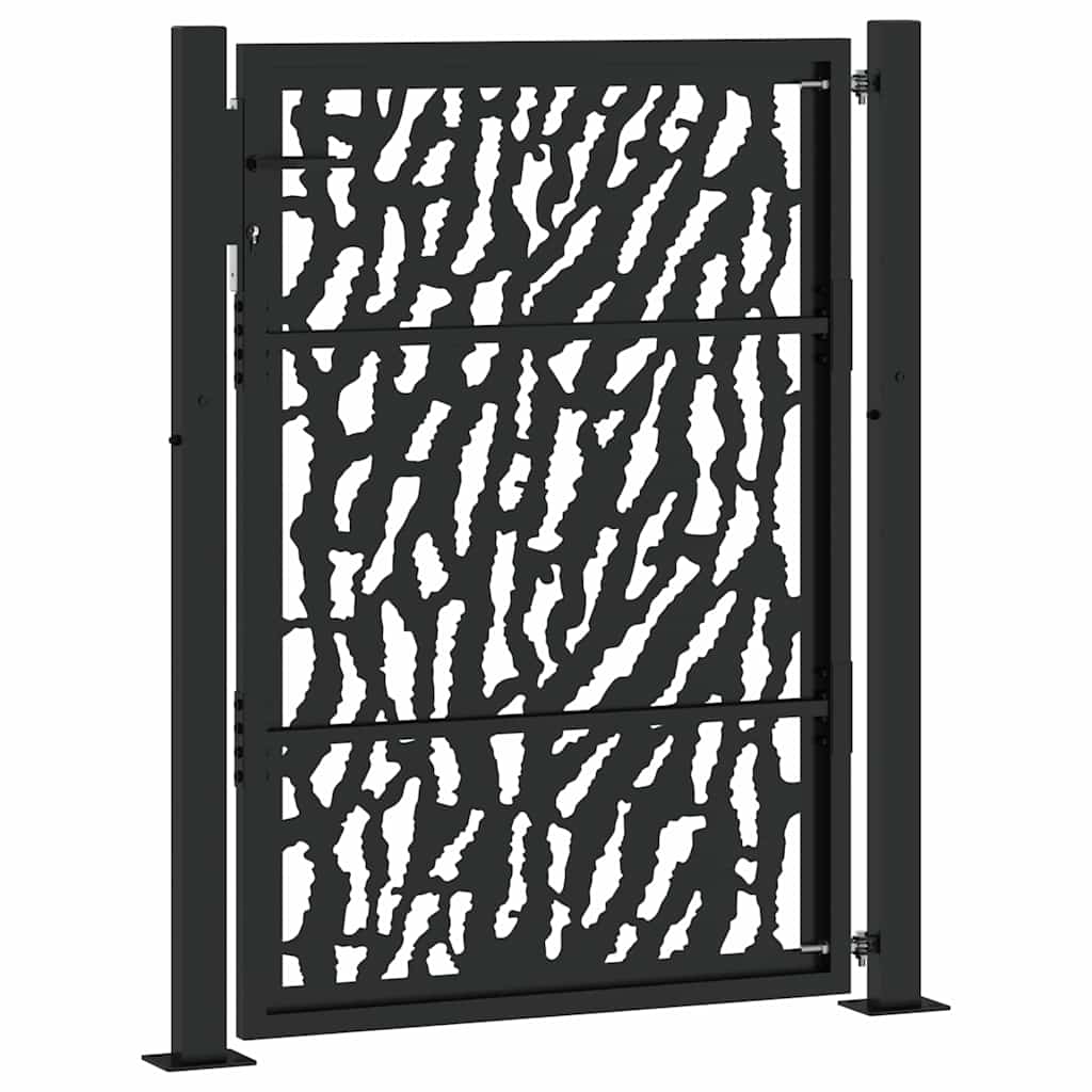 Cancello da giardino nero 100x125 cm in acciaio con design a traliccio
