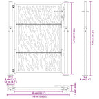 Cancello da giardino nero 100x125 cm in acciaio con design a traliccio