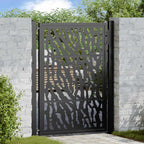 Cancello da giardino nero 100x125 cm in acciaio con design a traliccio