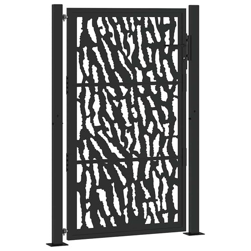 Cancello da giardino nero 100x150 cm in acciaio con design a traliccio