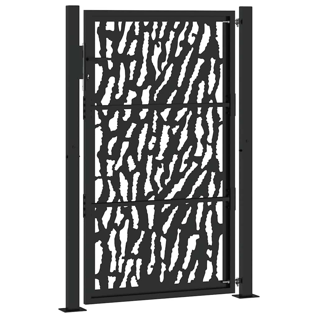 Cancello da giardino nero 100x150 cm in acciaio con design a traliccio