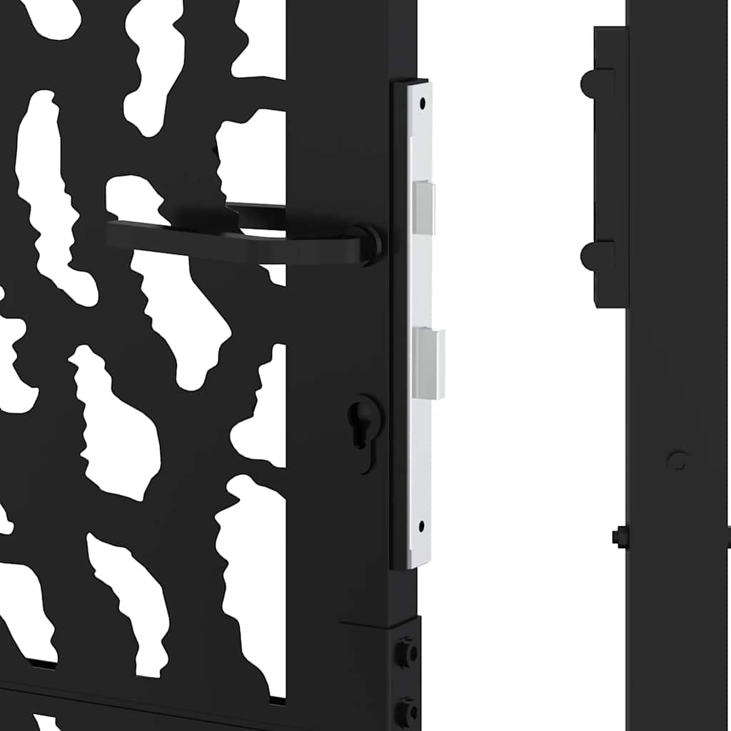 Cancello da giardino nero 100x150 cm in acciaio con design a traliccio