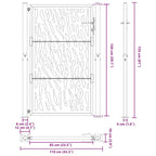 Cancello da giardino nero 100x150 cm in acciaio con design a traliccio
