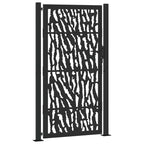 Cancello da giardino nero 100x175 cm in acciaio con design a traliccio