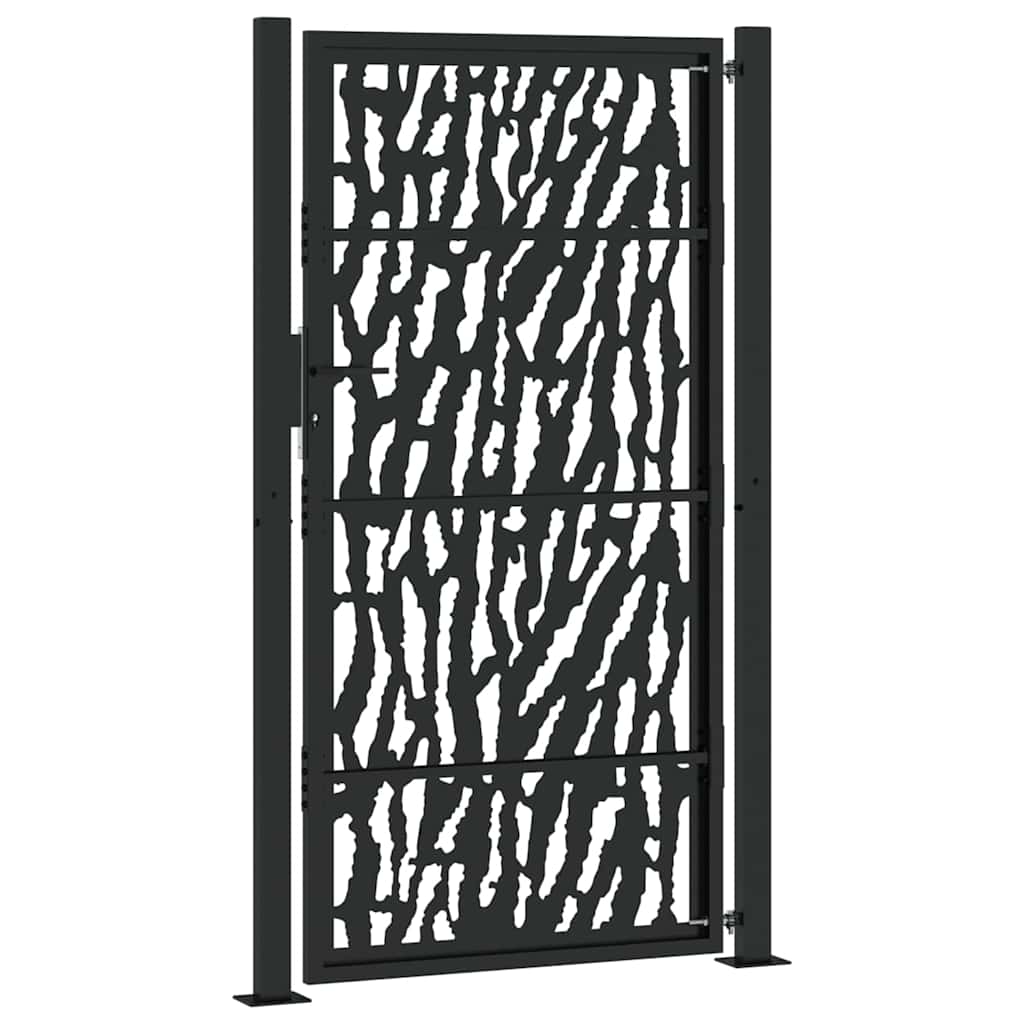 Cancello da giardino nero 100x175 cm in acciaio con design a traliccio