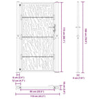 Cancello da giardino nero 100x175 cm in acciaio con design a traliccio